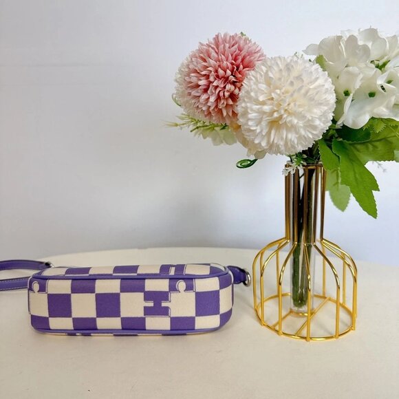 Coach CR394 Nolita 19 With Checkerboard Print IN Light Violet Chalk - Picture 5 of 7